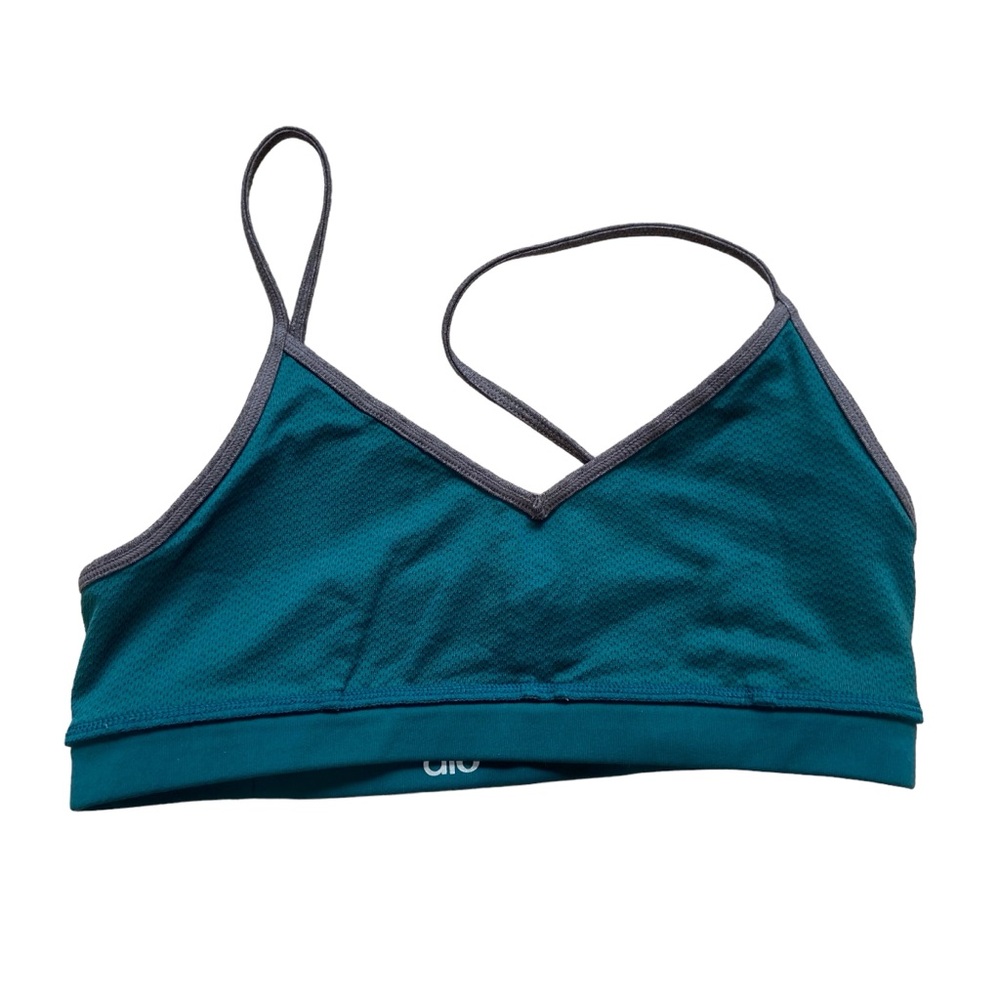 ALO yoga Sports Bra Green Gray XS - Picture 4 of 7
